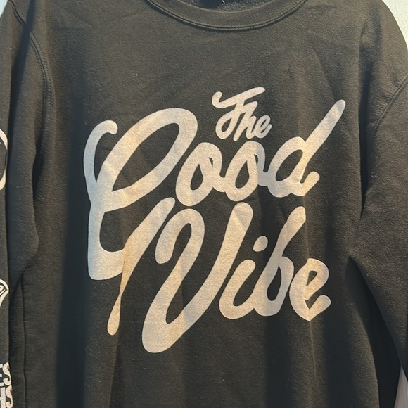 The Good Vibe Store Black Oversized Crewneck Pullover Sweatshirt M - Picture 3 of 6